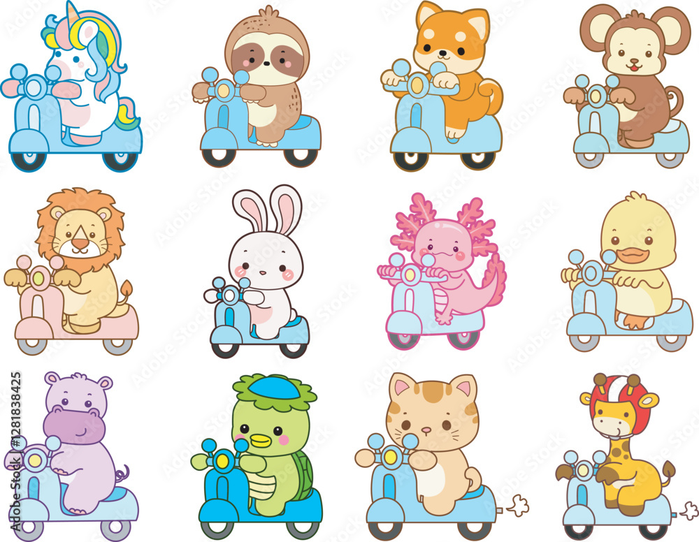 Set Vector Stock Illustrations Isolated of Baby Animals.
Cute animals with various activities.
Funny sticker of animal kids. Set Vector Stock Illustrations Isolated of Baby Animals.
Cute animals with various activities.
Funny sticker of animal kids.