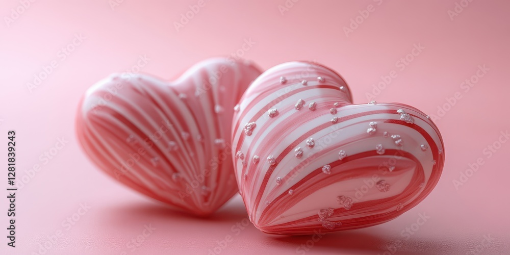 Colorful heart-shaped candies resting on a pink background perfect for celebrations and romantic occasions Colorful heart-shaped candies resting on a pink background perfect for celebrations and romantic occasions