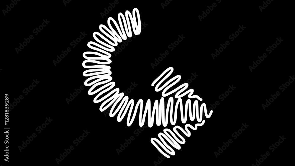 White wiggly hand drawn zigzag line pointing arrow icon on alpha 3 White wiggly hand drawn zigzag line pointing arrow icon on alpha 3