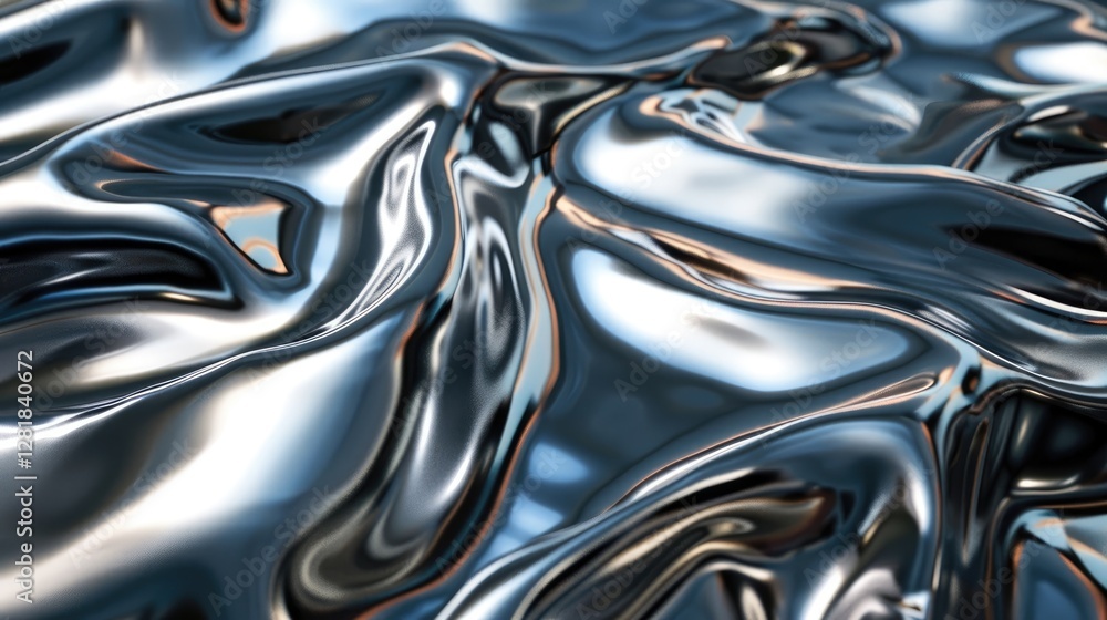 Obraz premium Metallic surface with reflections