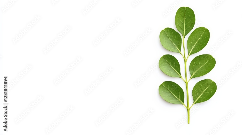 Fresh Green Leaves Isolated on White Background for Natural Design Fresh Green Leaves Isolated on White Background for Natural Design