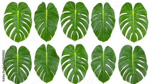 Green Monstera Leaves Background for Tropical and Nature Designs