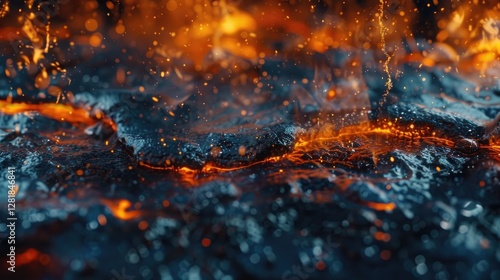 Molten glass textures frozen in a moment of captivating luminescence