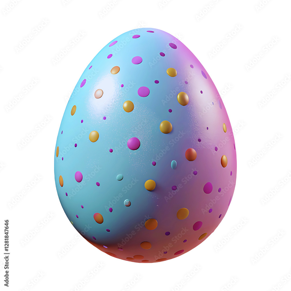 A vibrant pastel Easter egg with colorful polka dots and a gradient effect A vibrant pastel Easter egg with colorful polka dots and a gradient effect