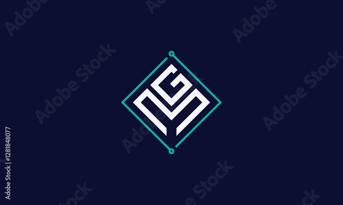 GM technology monogram logo design
