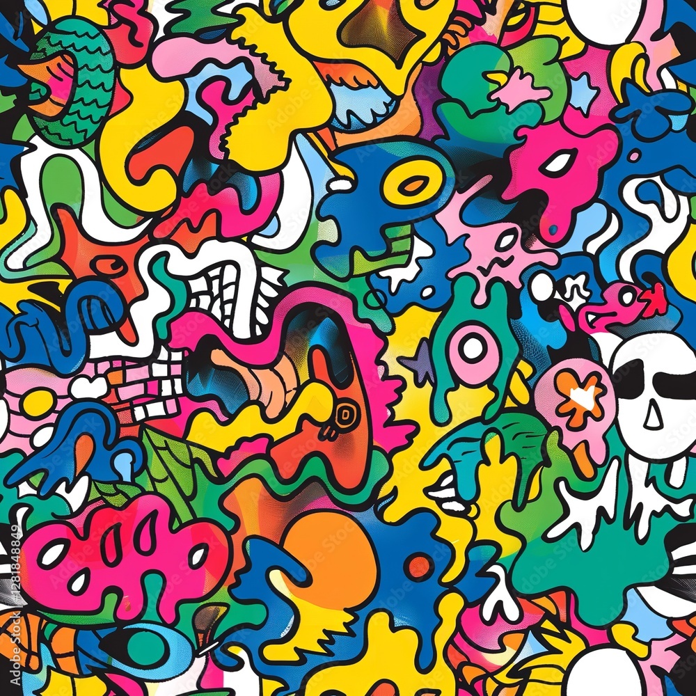 Vibrant Abstract Doodle Art Colorful Background Seamless Pattern Psychedelic Design Bold Graphic Illustration Modern Texture Energetic Style Digital Painting Vivid Hues Funky Shapes Creative Vibrant Abstract Doodle Art Colorful Background Seamless Pattern Psychedelic Design Bold Graphic Illustration Modern Texture Energetic Style Digital Painting Vivid Hues Funky Shapes Creative