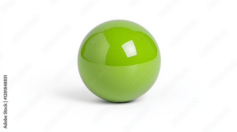 Glossy Green Sphere on White Background for Creative Projects