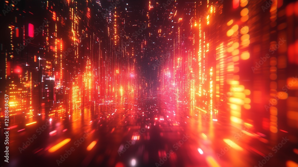 Fototapeta premium The Future City of Digital Light and Shadow