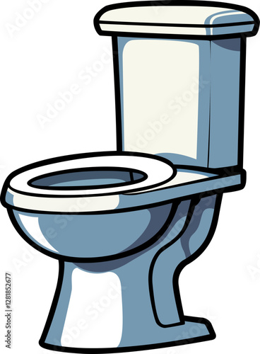 modern looking blue and white toilet seats potty image hand drawn image PNG transparent background