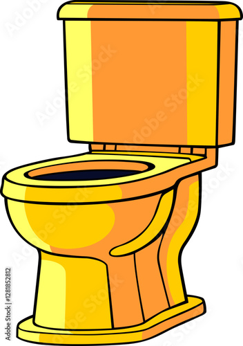 yellow and orange colour potty toilet hand drawn image PNG transparent background