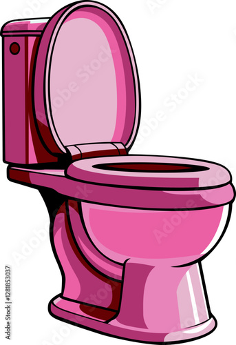 pink colour potty toilet seat hand drawn image PNG transparent background