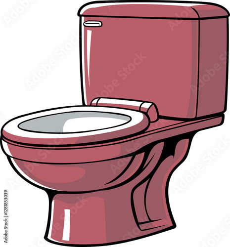 pink colour potty toilet seat hand drawn image PNG transparent background