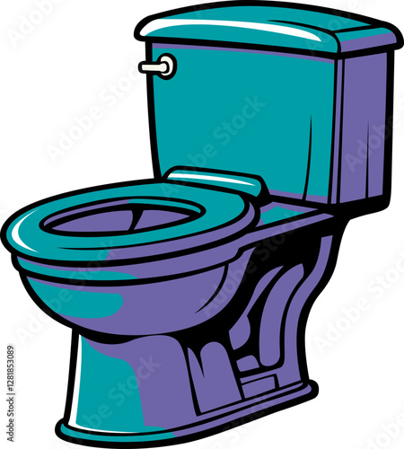modern looking blue and white toilet seats potty image hand drawn image PNG transparent background