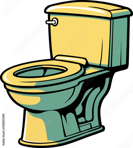 green colour bathroom potty seat hand drawn image PNG transparent background