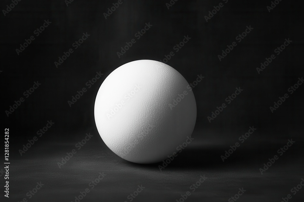 pristine white ping pong ball captured in dramatic lighting against dark background emphasizing spheres texture and subtle shadows pristine white ping pong ball captured in dramatic lighting against dark background emphasizing spheres texture and subtle shadows