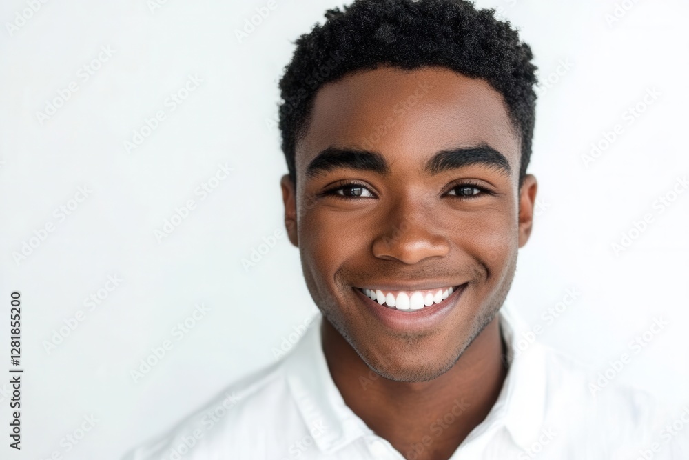 professional headshot of charismatic young man with perfect smile studio lighting clean white background commercial portrait professional headshot of charismatic young man with perfect smile studio lighting clean white background commercial portrait