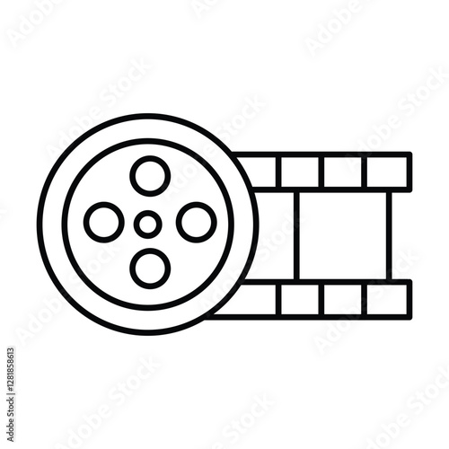 Film Reel thinline icon, vector, pixel perfect, illustrator file 
