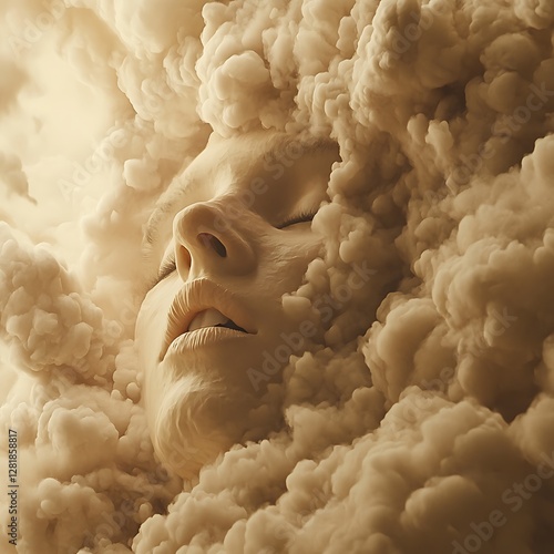 Dreamy Face in Cloud