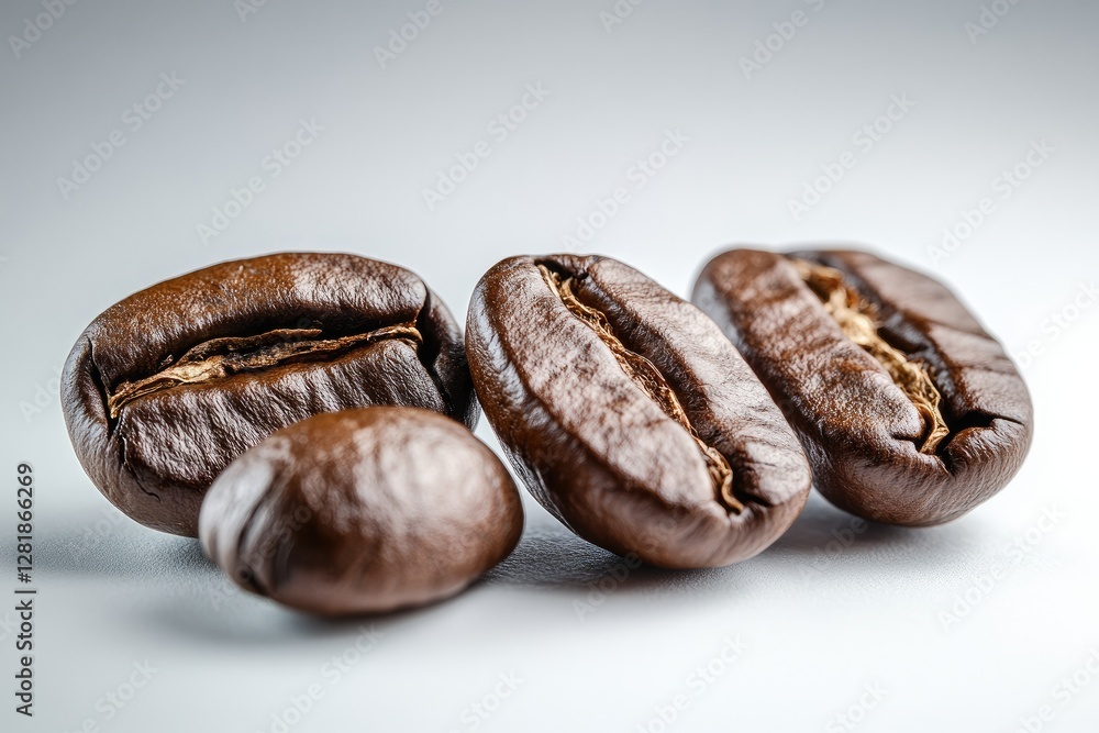 Roasted Coffee Beans Close Up Macro Shot Roasted Coffee Beans Close Up Macro Shot