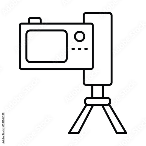 Video Camera thinline icon, vector, pixel perfect, illustrator file 

