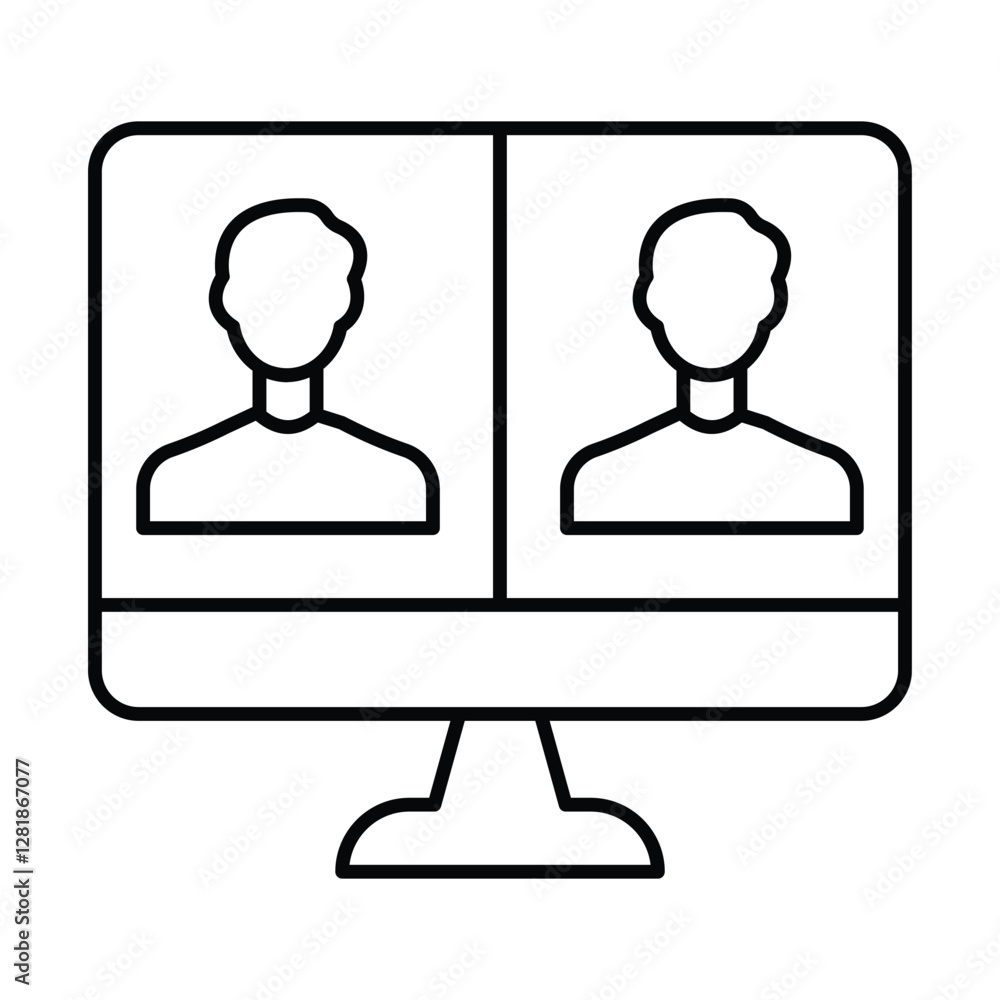 Video Conference thinline icon, vector, pixel perfect, illustrator file
Video Conference thinline icon, vector, pixel perfect, illustrator file