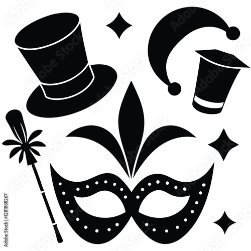 Beautiful Female Mask vector icon art illustration, mask icon vector art, modern and stylish mask.