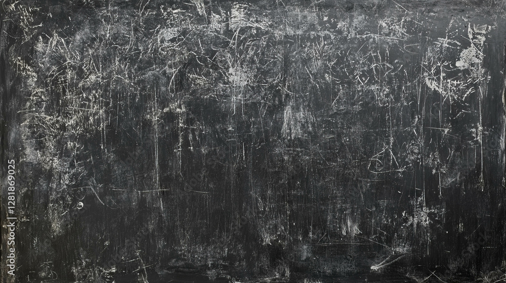 Obraz premium Textured grey chalkboard with erased chalk patterns for background or design concept