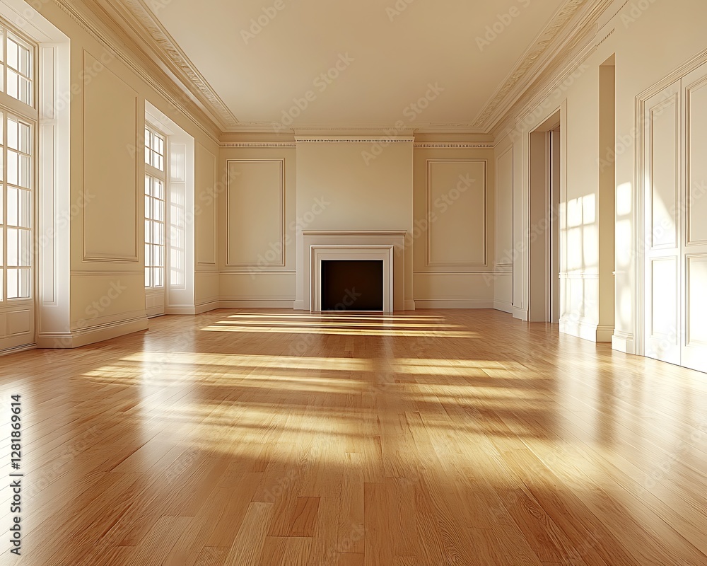 Obraz premium Empty Elegant Room Sunlight Interior