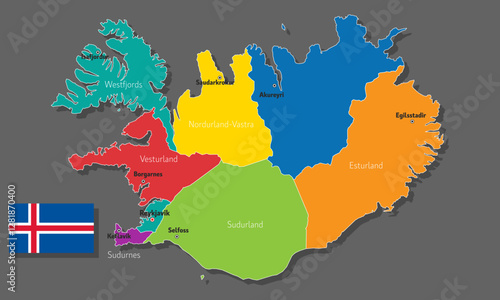 Vector map of Iceland