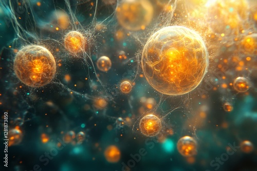 Wallpaper Mural Exploring the microscopic world of vibrant cells and structures in a dynamic display of life Torontodigital.ca