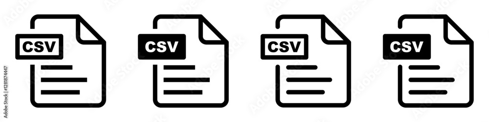 CSV file format icons set.CSV file download symbols.File format for texts, images, vector images, videos, interactive forms. CSV file format icons set.CSV file download symbols.File format for texts, images, vector images, videos, interactive forms.