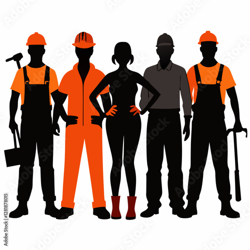 silhouettes of workers
