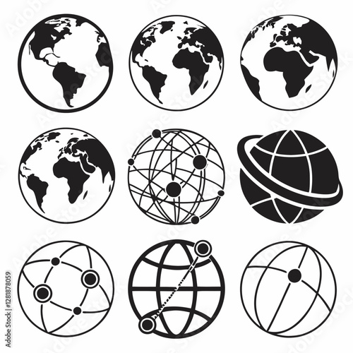 globe icons set