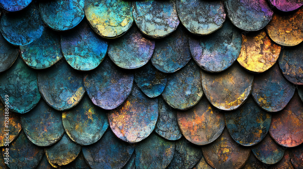 custom made wallpaper toronto digitalIridescent scale texture pattern for interior design or art projects