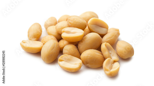 A pile of peanuts on a white background