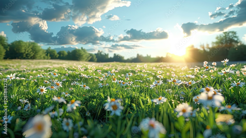 Fototapeta premium Serene Afternoon in Nature Background