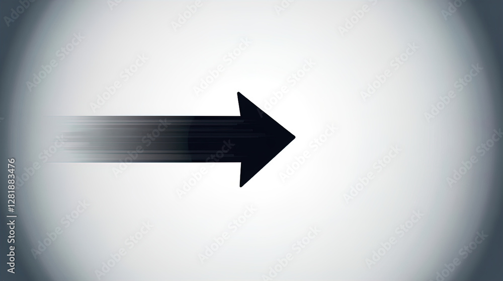Black arrow pointing to the side. Arrow shape element isolated on white background, vector illustration