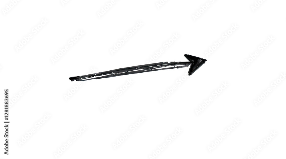 Black arrow pointing to the side. Arrow shape element isolated on white background, vector illustration