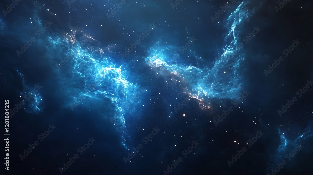 Fototapeta premium Celestial Nebula: A Cosmic Dance of Light and Dark