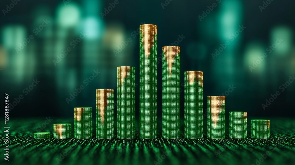 Obraz premium Financial growth bar graph visualization