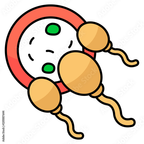 Flat design icon of insemination