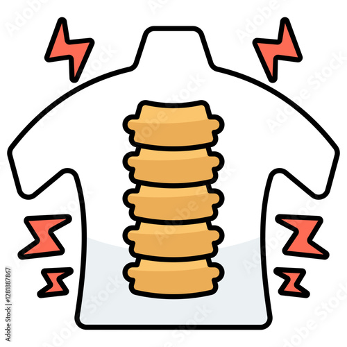 Editable design icon of back pain