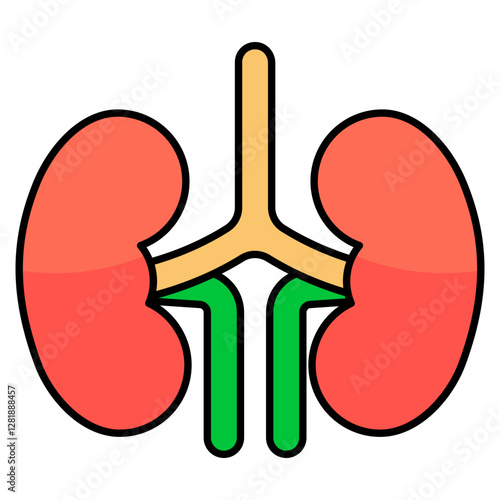 Unique design icon of kidney