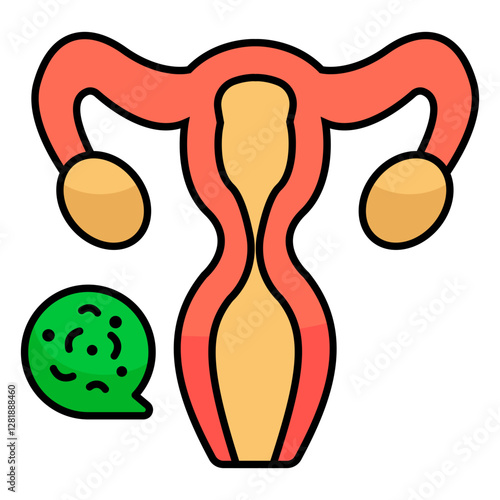 An icon design of female reproductive organ