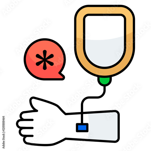 Flat design icon of blood donation