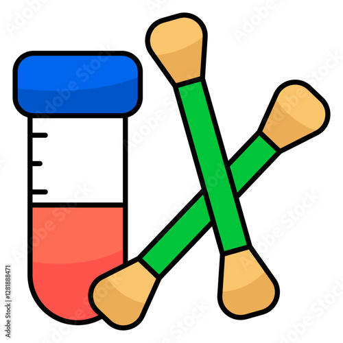 Editable flat design vector of swab test