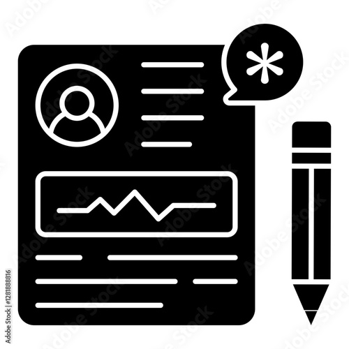 A flat design icon of prescription