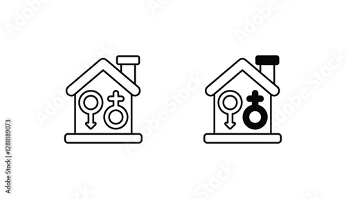 Home icon design with white background stock illustration