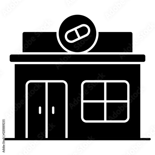 Modern design icon of clinic building