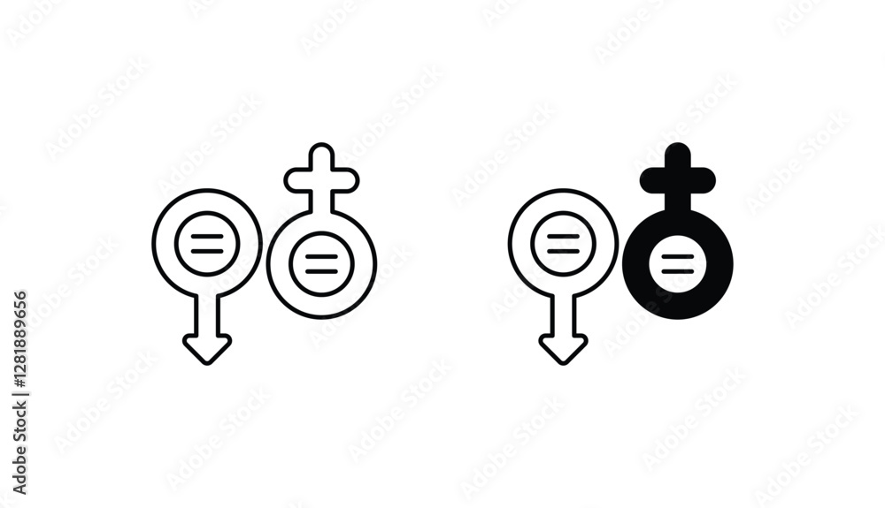 Gender Equality icon design with white background stock illustration Gender Equality icon design with white background stock illustration